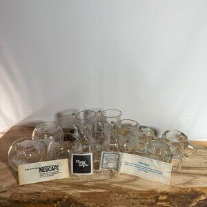 Vintage 1970's - Nescafe - "Around the World" - Floating Candle Globe & Mugs